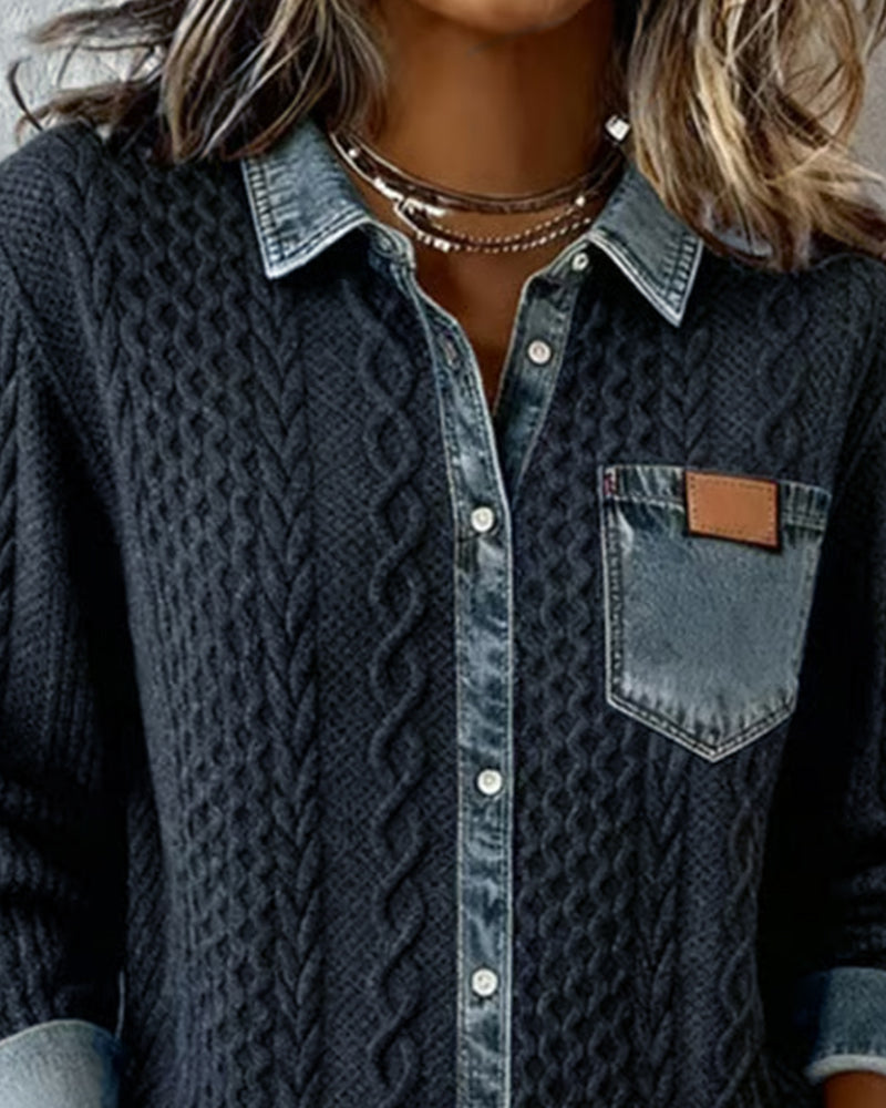 Twisted Knit Shirt for Women in Light