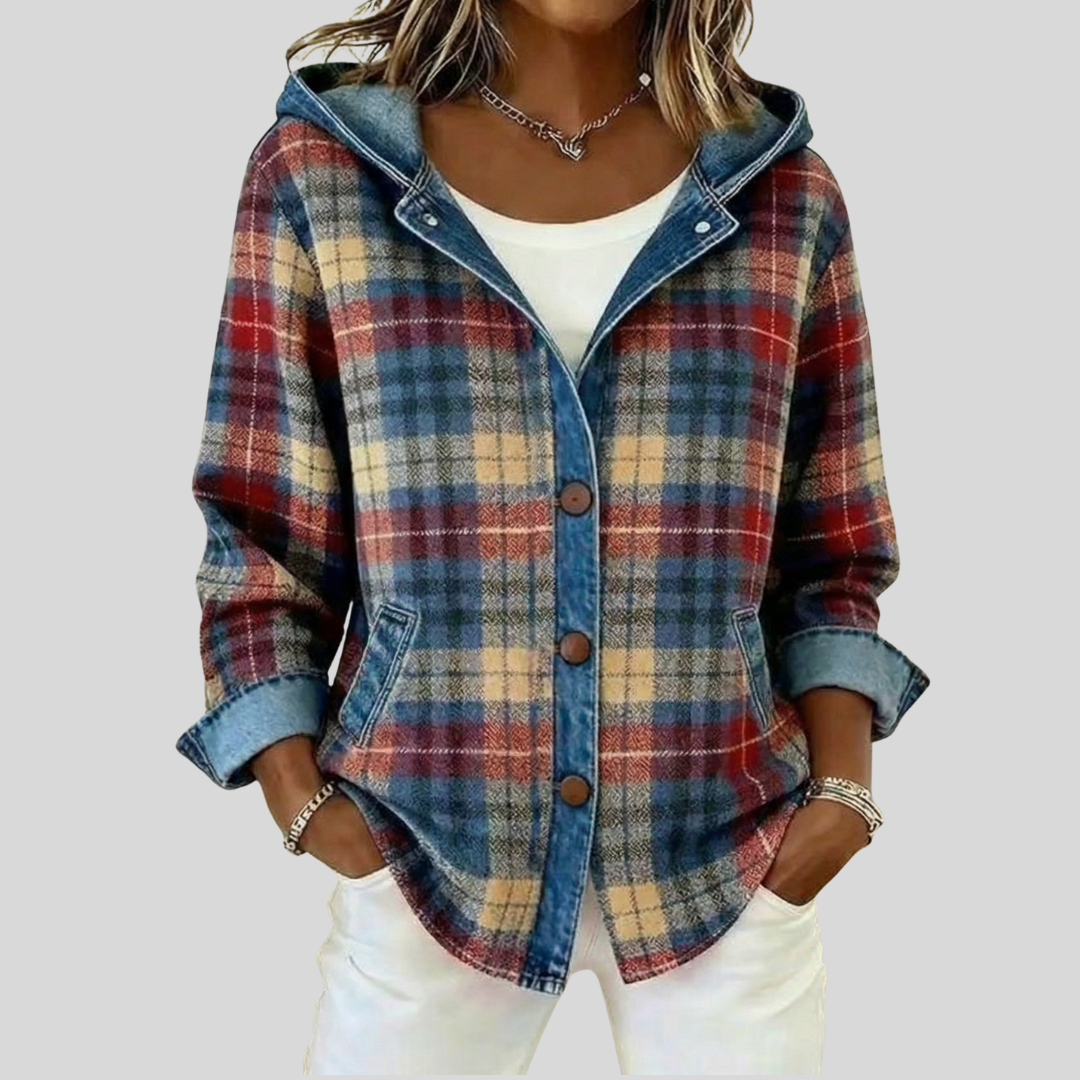 Check Hooded Overshirt for Women Élina