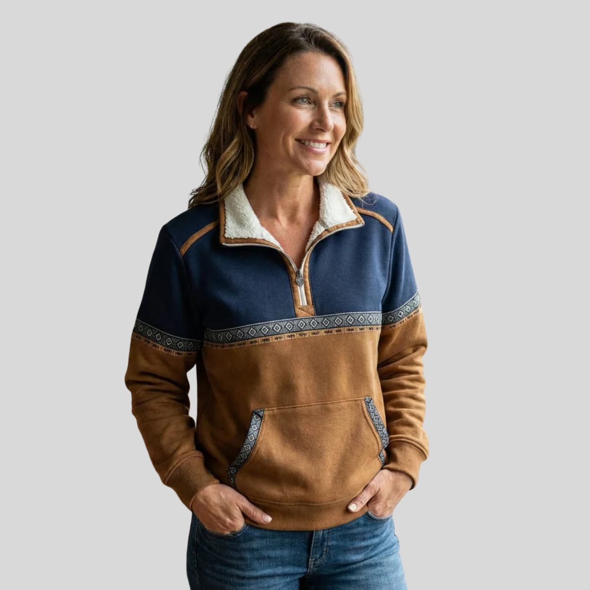 Women's Lucie Bicolour Half-Zip Jumper