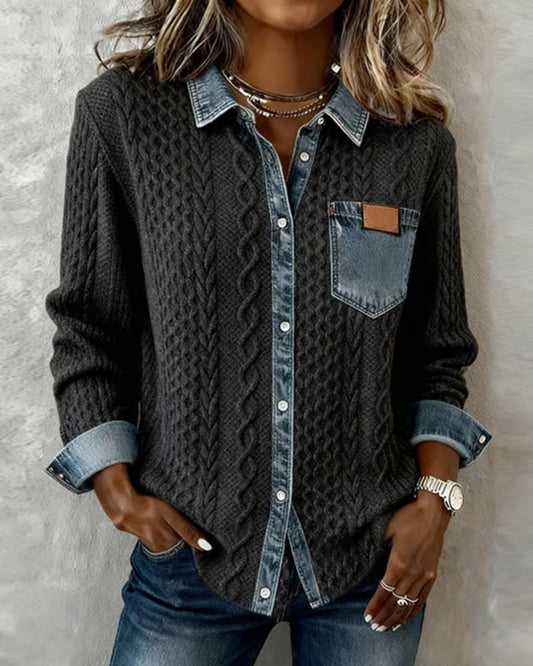 Twisted Knit Shirt for Women in Light