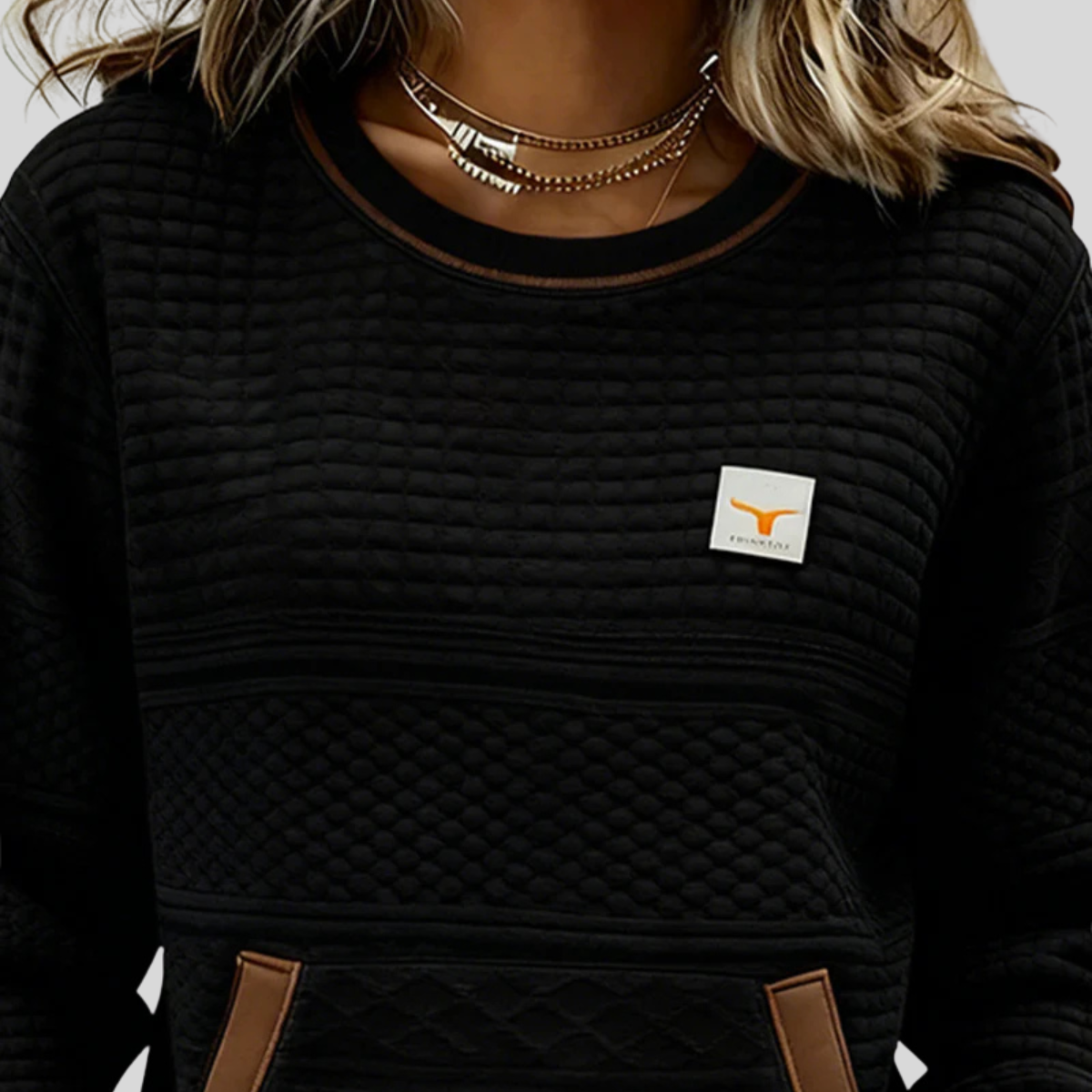 Quilted Sweatshirt with Round Neck for Women Chloé