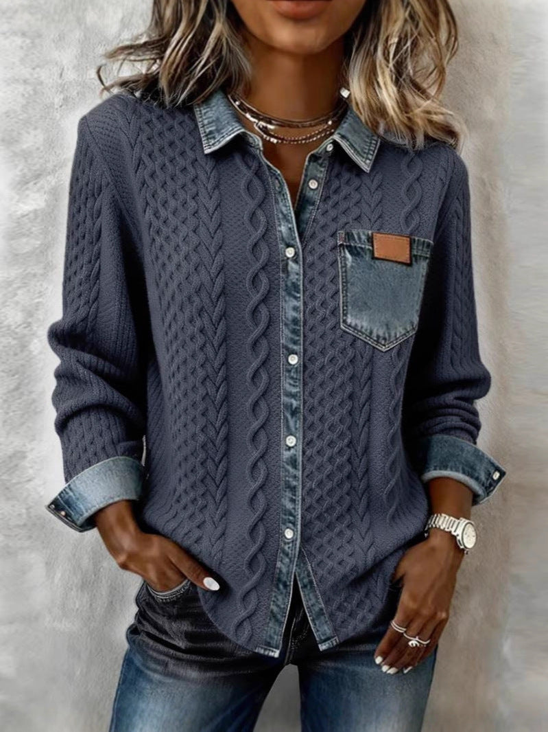 Twisted Knit Shirt for Women in Light