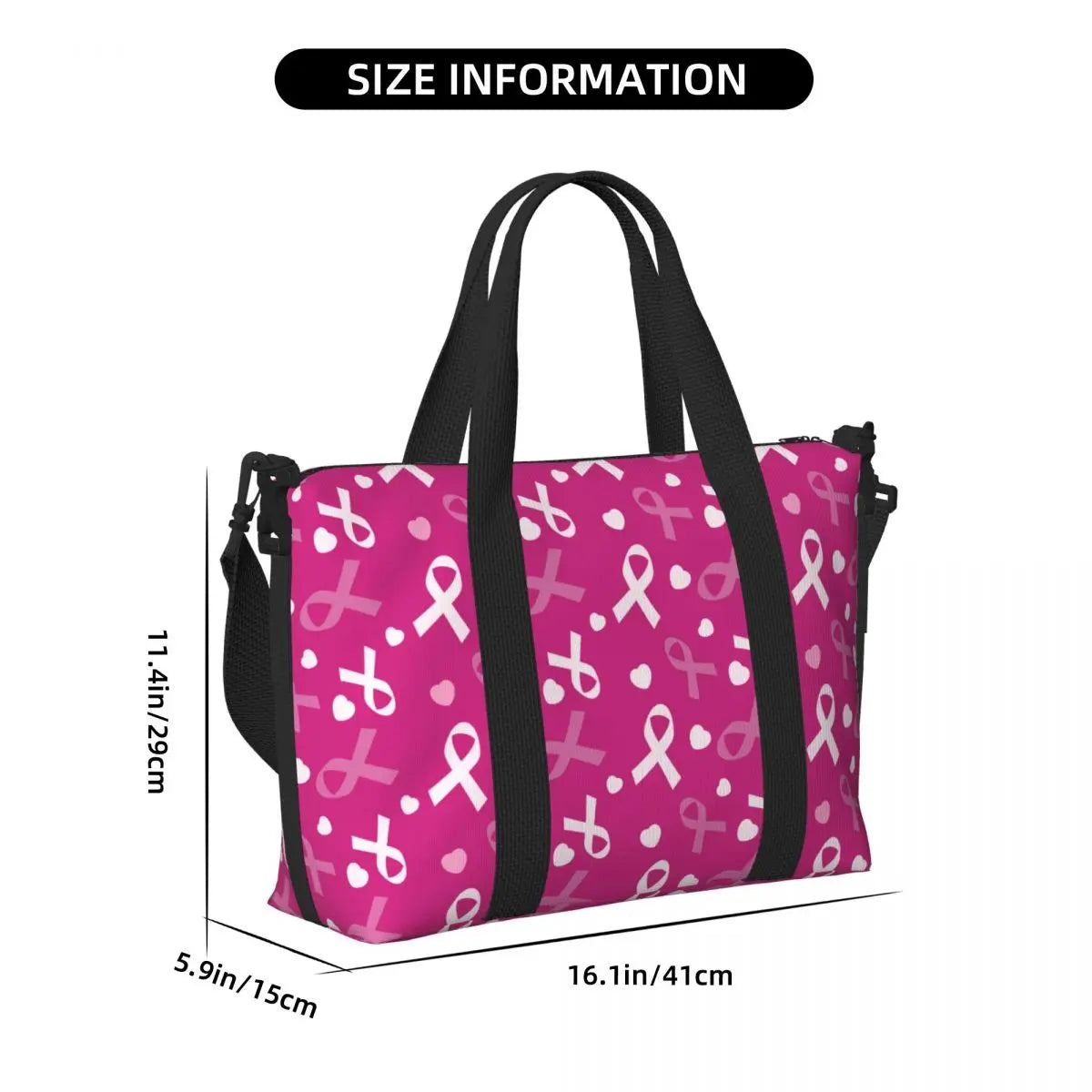 Pink Ribbon Canvas Shoulder Bag | Together Against Breast Cancer
