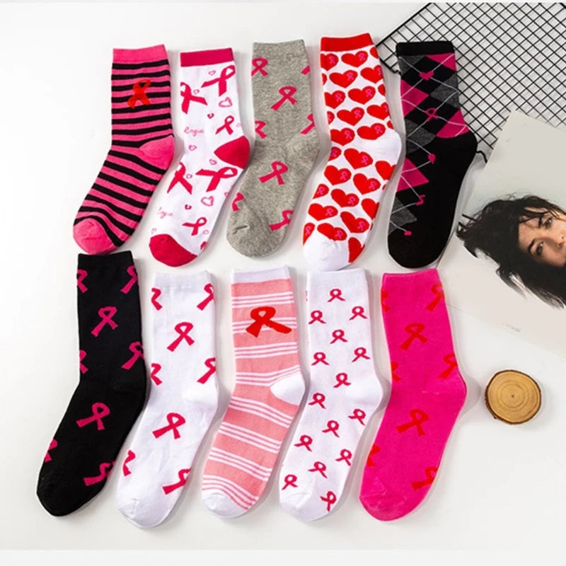Pink Ribbon Athletic Socks | Together Against Breast Cancer