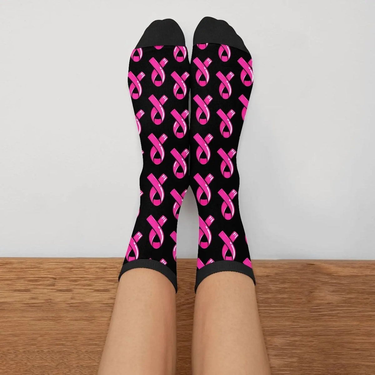 Pink Ribbon Knee High Socks (2 Pairs) | Together Against Breast Cancer